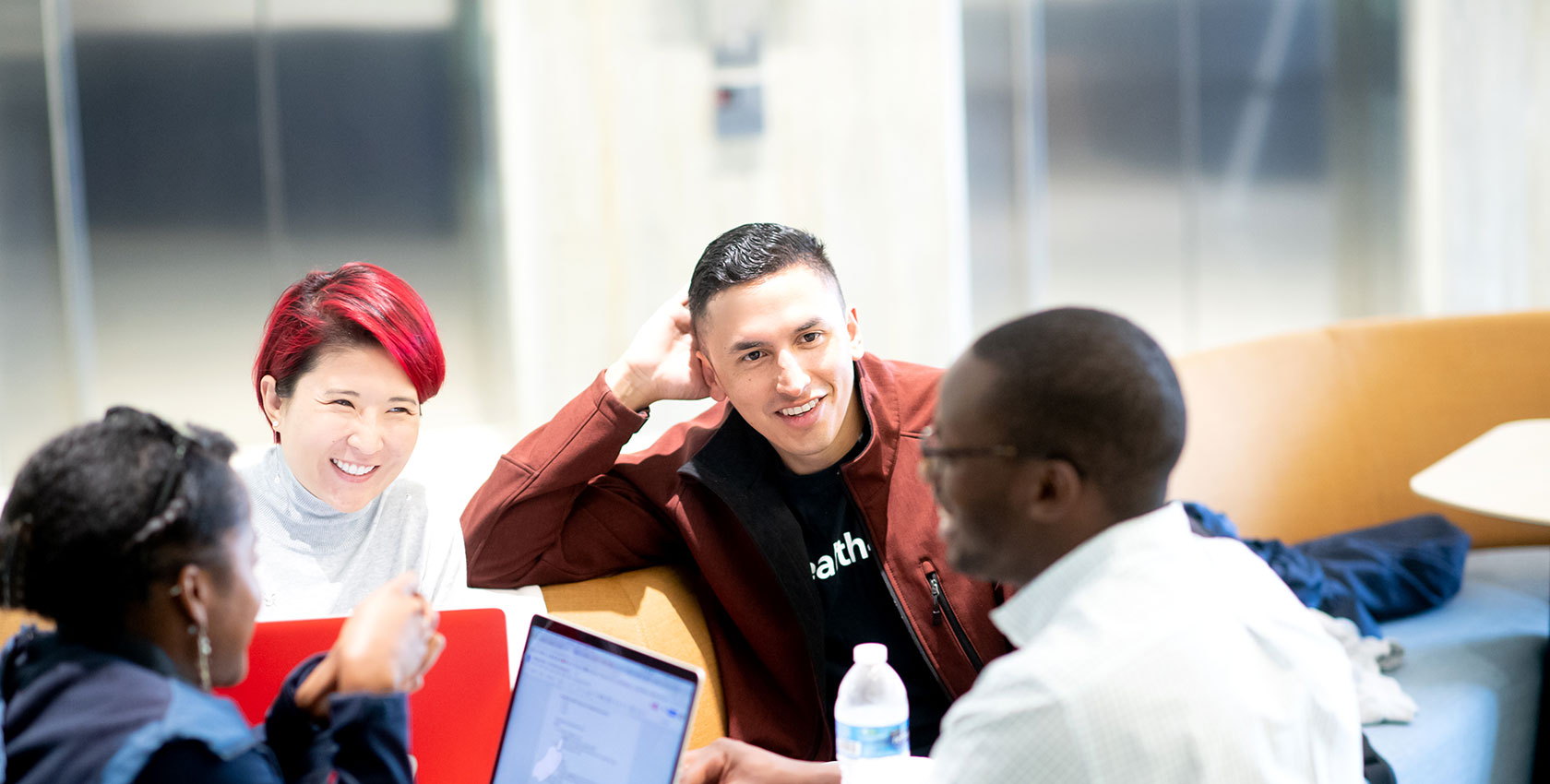 A group of students talking